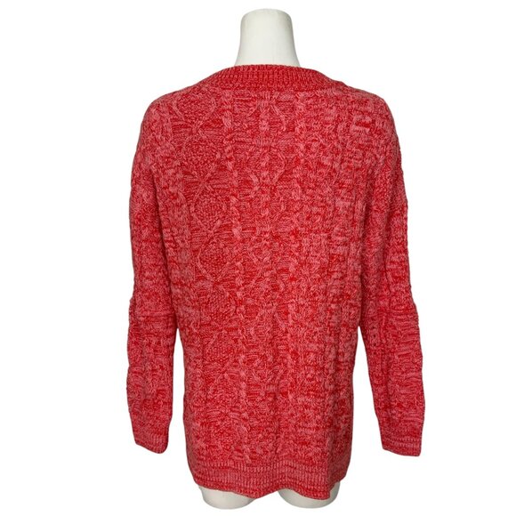 Anthropologie Pilcro Jasmine Cable Knit Tunic Sweater XS Raspberry Marled NWT - Picture 2 of 12